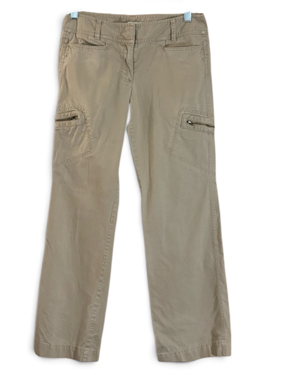 LOFT Marisa Khaki Cargo Bootcut Pants
